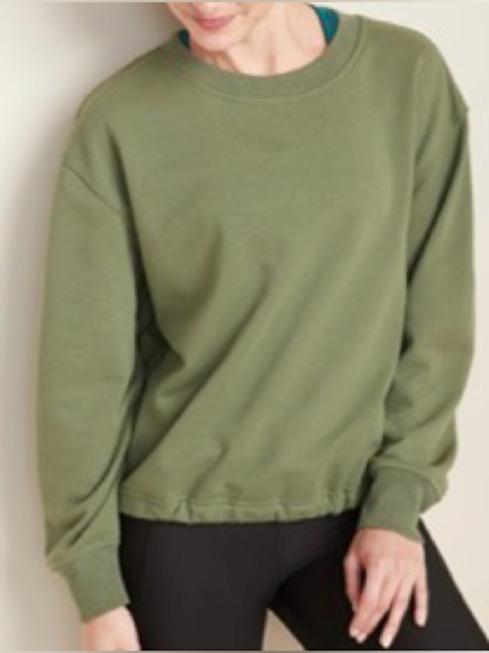 Loose French-Terry Tie-Back Sweatshirt